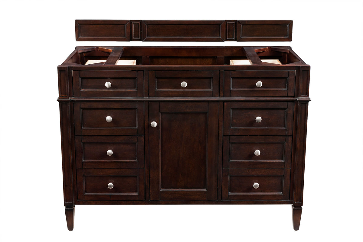 James Martin Vanities Brittany 48" Burnished Mahogany Single Vanity With 3 CM Tajnar Eclos Top