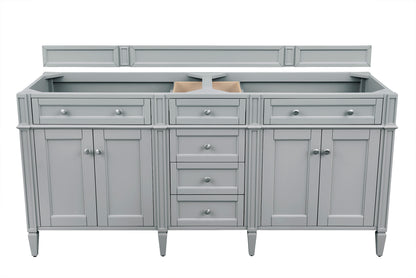 James Martin Vanities Brittany 72" Urban Gray Double Vanity With 3 CM Tajnar Eclos Top and FreePower Wireless Charger