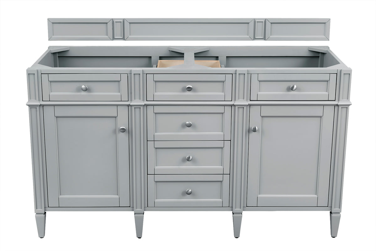 James Martin Vanities Brittany 60" Urban Gray Double Vanity With 3 CM Phantome Eclos Top