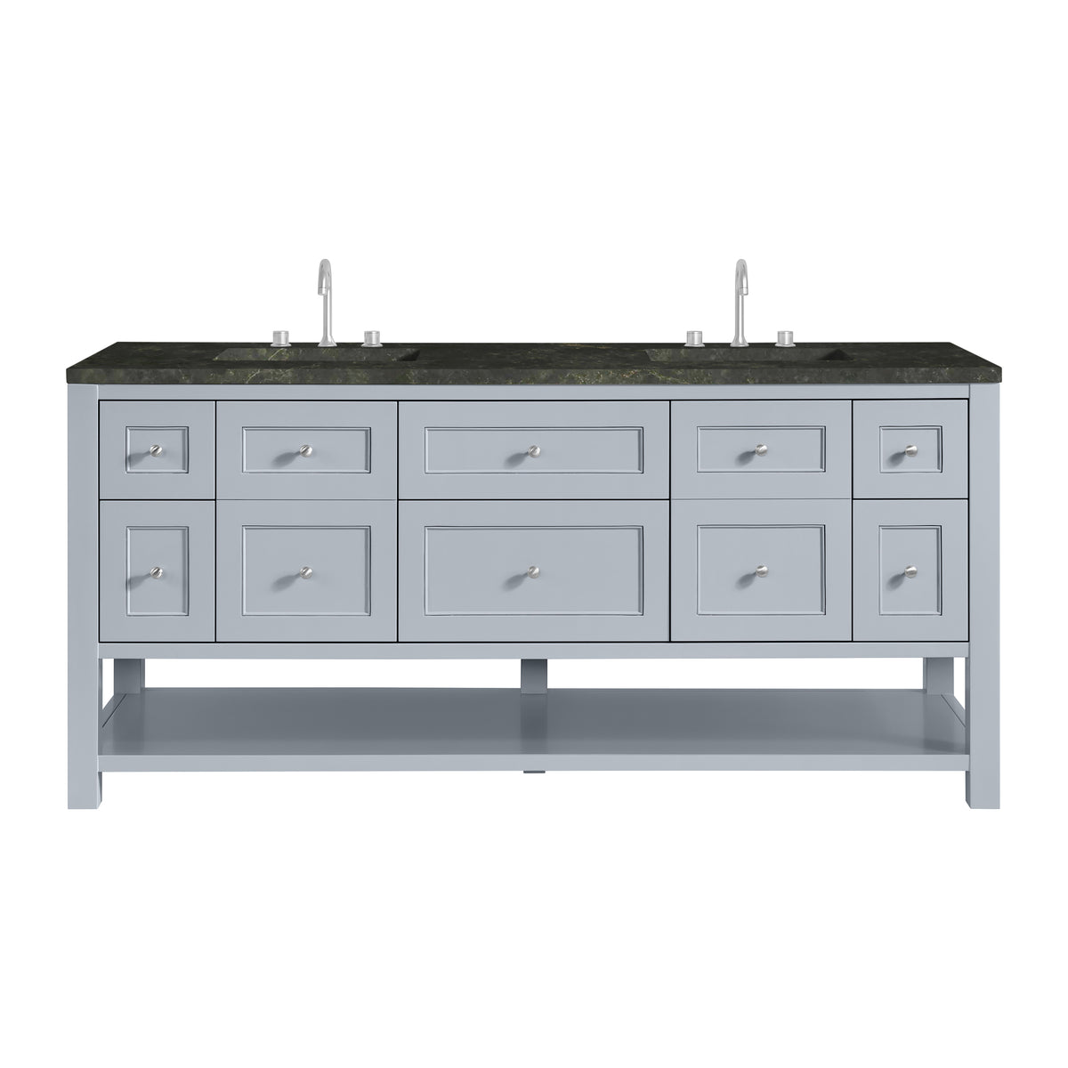 James Martin Vanities Breckenridge 72" Serenity Blue Double Vanity With 3cm Phantome Eclos Top