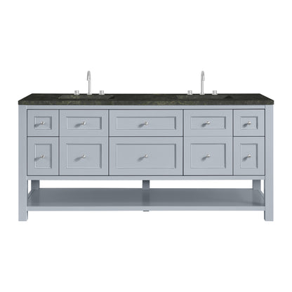 James Martin Vanities Breckenridge 72" Serenity Blue Double Vanity With 3cm Phantome Eclos Top