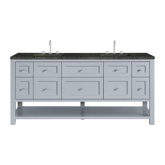 James Martin Vanities Breckenridge 72" Serenity Blue Double Vanity With 3cm Phantome Eclos Top