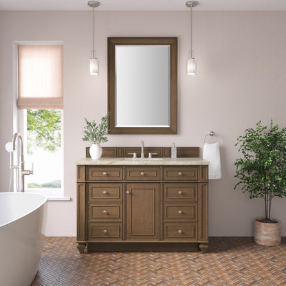 James Martin Vanities Bristol 48" Saddle Brown Single Vanity With 3 CM Tajnar Eclos Top