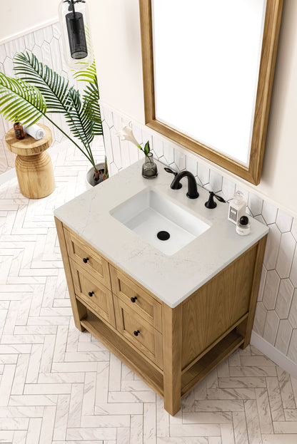 James Martin Vanities Breckenridge 30" Light Natural Oak Single Vanity With 3cm Siberian Silestone Top