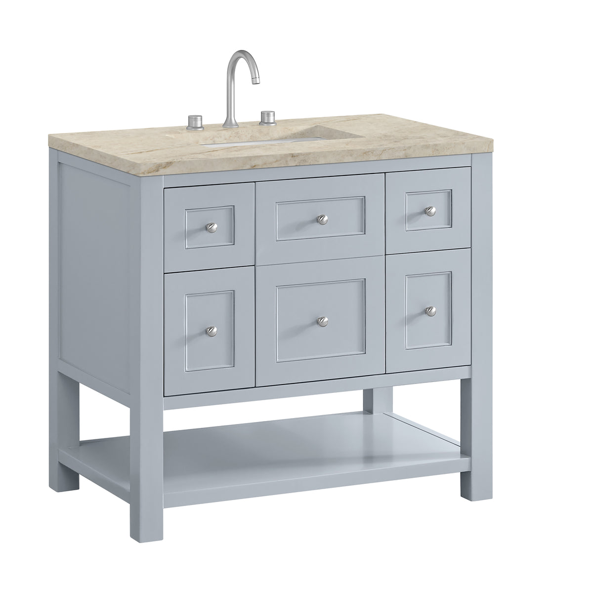 James Martin Vanities Breckenridge 36" Serenity Blue Single Vanity With 3cm Tajnar Eclos Top