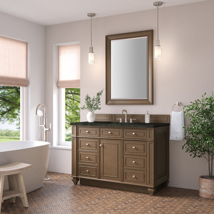 James Martin Vanities Bristol 48" Saddle Brown Single Vanity With 3 CM Phantome Eclos Top