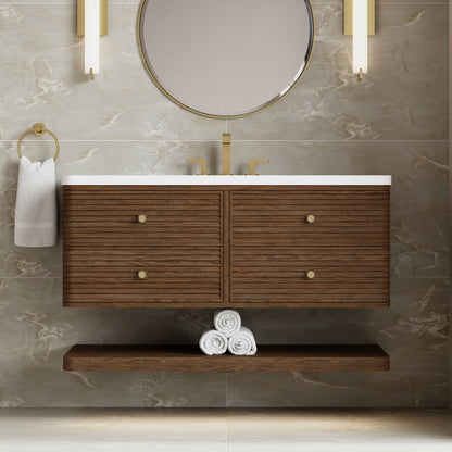 James Martin Vanities Allamari 48" Sable Single Vanity With 3 CM White Zeus Silestone Top