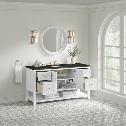 James Martin Vanities Breckenridge 60" Bright White Single Vanity With 3cm Phantome Eclos Top