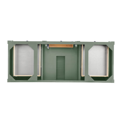 James Martin Vanities Brittany 60" Smokey Celadon Single Vanity With 3 CM Siberian Silestone Top and FreePower Wireless Charger