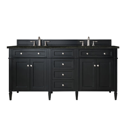 James Martin Vanities Brittany 72" Black Onyx Double Vanity With 3 CM Phantome Eclos Top