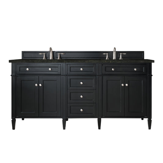 James Martin Vanities Brittany 72" Black Onyx Double Vanity With 3 CM Phantome Eclos Top