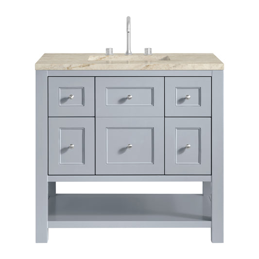 James Martin Vanities Breckenridge 36" Serenity Blue Single Vanity With 3cm Tajnar Eclos Top