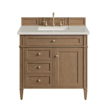 James Martin Vanities Brittany 36" Pecan Single Vanity With 3 CM Siberian Silestone Top