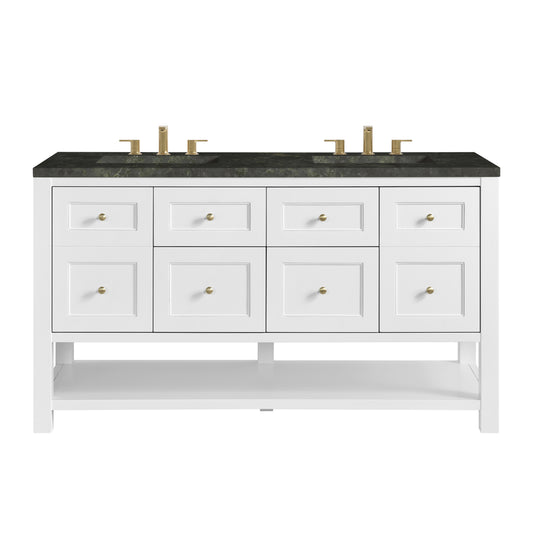 James Martin Vanities Breckenridge 60" Bright White Double Vanity With 3cm Phantome Eclos Top