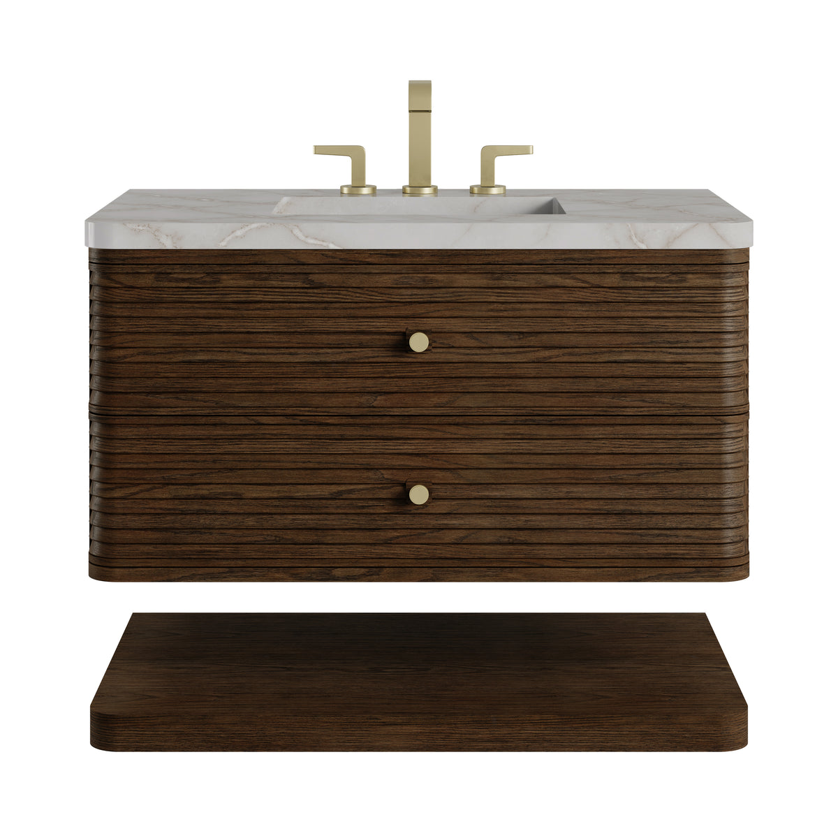 James Martin Vanities Allamari 36" Sable Single Vanity With 3 CM Victorian Silver Silestone Top