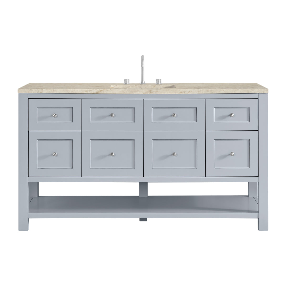 James Martin Vanities Breckenridge 60" Serenity Blue Single Vanity With 3cm Tajnar Eclos Top