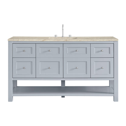 James Martin Vanities Breckenridge 60" Serenity Blue Single Vanity With 3cm Tajnar Eclos Top