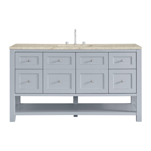 James Martin Vanities Breckenridge 60" Serenity Blue Single Vanity With 3cm Tajnar Eclos Top