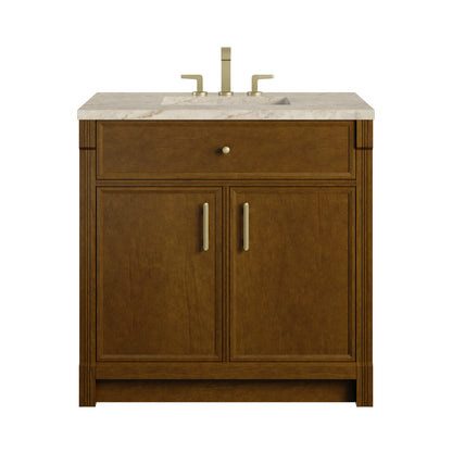 James Martin Vanities Bellshire 36" Honey Oak Single Vanity With 3 CM Tajnar Eclos Top