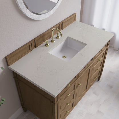 James Martin Vanities Brittany 48" Pecan Single Vanity With 3 CM Siberian Silestone Top