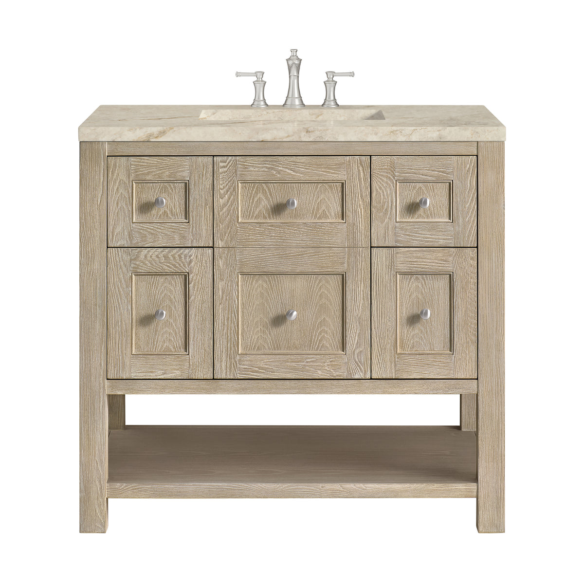 James Martin Vanities Breckenridge 36" Whitewashed Oak Single Vanity With 3cm Tajnar Eclos Top