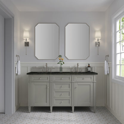 James Martin Vanities Brittany 60" Urban Gray Double Vanity With 3 CM Phantome Eclos Top