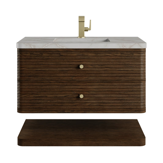 James Martin Vanities Allamari 36" Sable Single Vanity With Single Hole 3 CM Victorian Silver Silestone Top