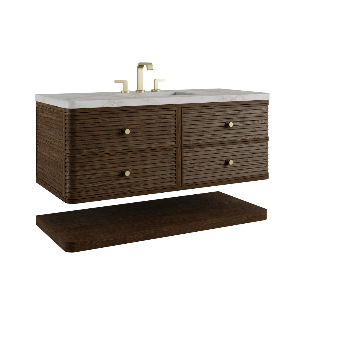 James Martin Vanities Allamari 48" Sable Single Vanity With 3 CM Victorian Silver Silestone Top