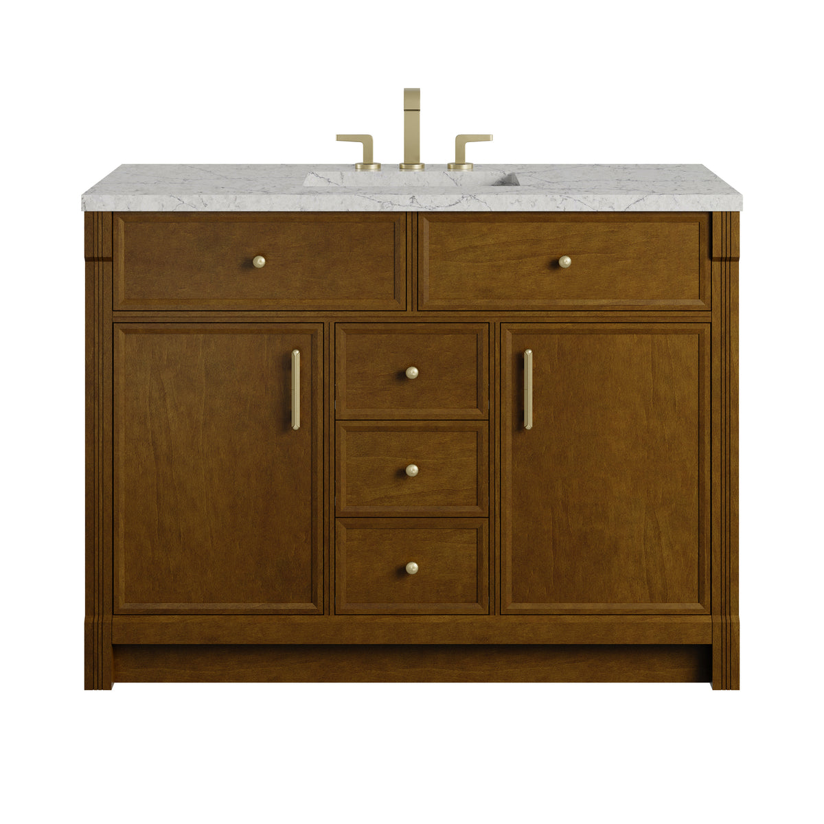 James Martin Vanities Bellshire 48" Honey Oak Single Vanity With 3 CM Eternal Jasmine Pearl Silestone Top