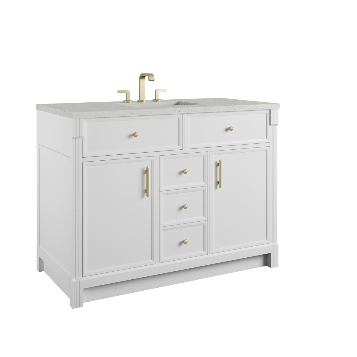 James Martin Vanities Bellshire 48" Bright White Single Vanity With 3 CM Lime Delight Silestone Top