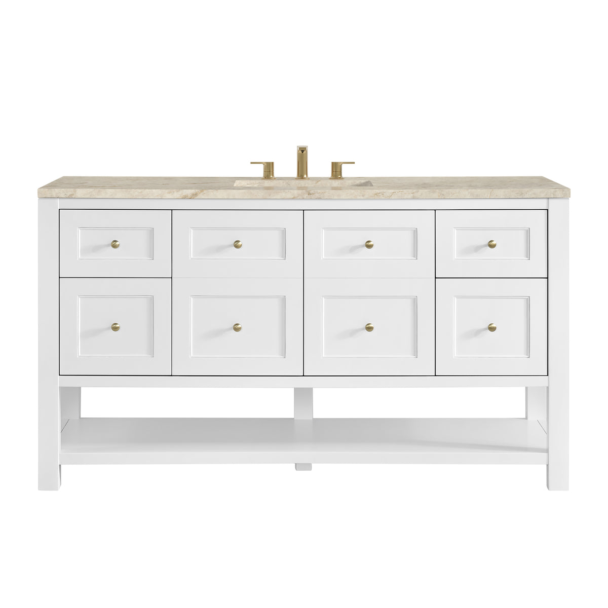 James Martin Vanities Breckenridge 60" Bright White Single Vanity With 3cm Tajnar Eclos Top