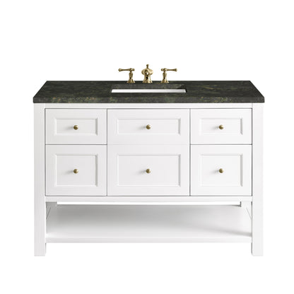 James Martin Vanities Breckenridge 48" Bright White Single Vanity With 3cm Phantome Eclos Top