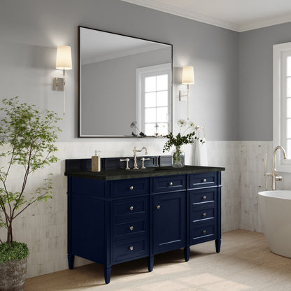 James Martin Vanities Brittany 60" Victory Blue Single Vanity With 3 CM Phantome Eclos Top