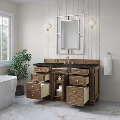 James Martin Vanities Bristol 60" Saddle Brown Single Vanity With 3 CM Phantome Eclos Top
