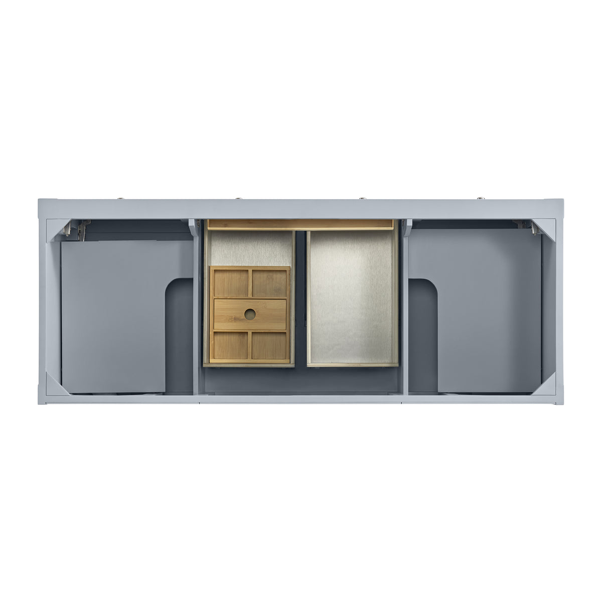 James Martin Vanities Breckenridge 60" Serenity Blue Double Vanity With 3cm Tajnar Eclos Top and FreePower Wireless Charger