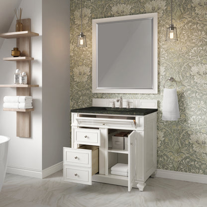James Martin Vanities Bristol 36" Bright White Single Vanity With 3 CM Phantome Eclos Top