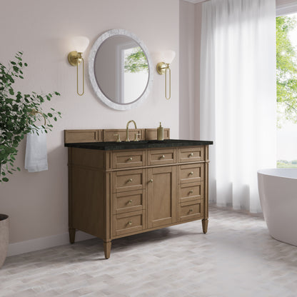 James Martin Vanities Brittany 48" Pecan Single Vanity With 3 CM Phantome Eclos Top