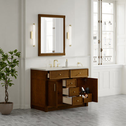 James Martin Vanities Bellshire 48" Honey Oak Single Vanity With 3 CM Siberian Silestone Top