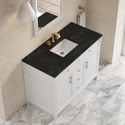 James Martin Vanities Bellshire 48" Bright White Single Vanity With 3 CM Phantome Eclos Top
