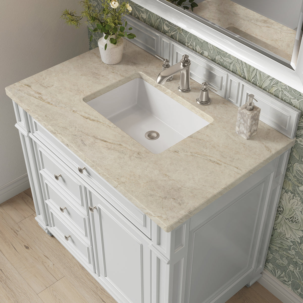 James Martin Vanities Bristol 36" Bright White Single Vanity With 3 CM Tajnar Eclos Top
