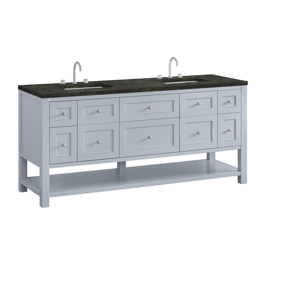 James Martin Vanities Breckenridge 72" Serenity Blue Double Vanity With 3cm Phantome Eclos Top