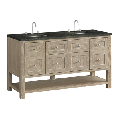James Martin Vanities Breckenridge 60" Whitewashed Oak Double Vanity With 3cm Phantome Eclos Top