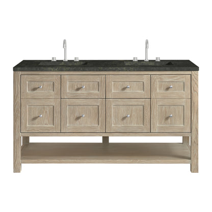 James Martin Vanities Breckenridge 60" Whitewashed Oak Double Vanity With 3cm Phantome Eclos Top