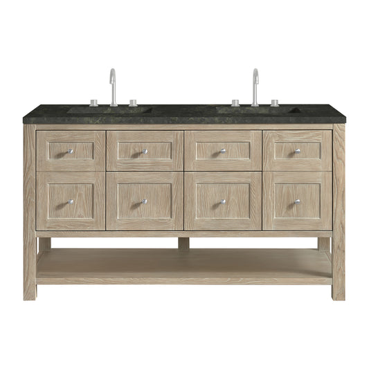 James Martin Vanities Breckenridge 60" Whitewashed Oak Double Vanity With 3cm Phantome Eclos Top