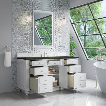 James Martin Vanities Bristol 60" Bright White Single Vanity With 3 CM Phantome Eclos Top