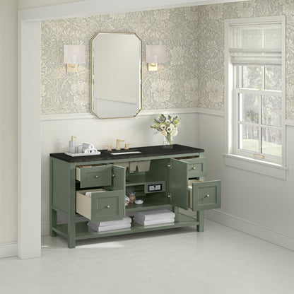 James Martin Vanities Breckenridge 60" Smokey Celadon Single Vanity With 3cm Phantome Eclos Top