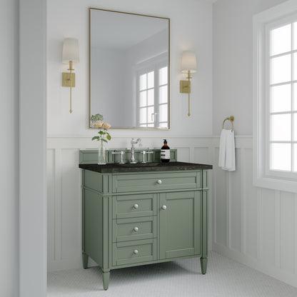 James Martin Vanities Brittany 36" Smokey Celadon Single Vanity With 3 CM Phantome Eclos Top