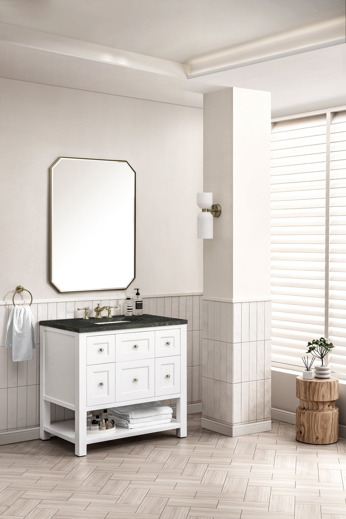 James Martin Vanities Breckenridge 36" Bright White Single Vanity With 3cm Phantome Eclos Top