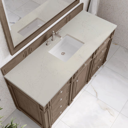 James Martin Vanities Bristol 60" Whitewashed Walnut Single Vanity With 3 CM Siberian Silestone Top