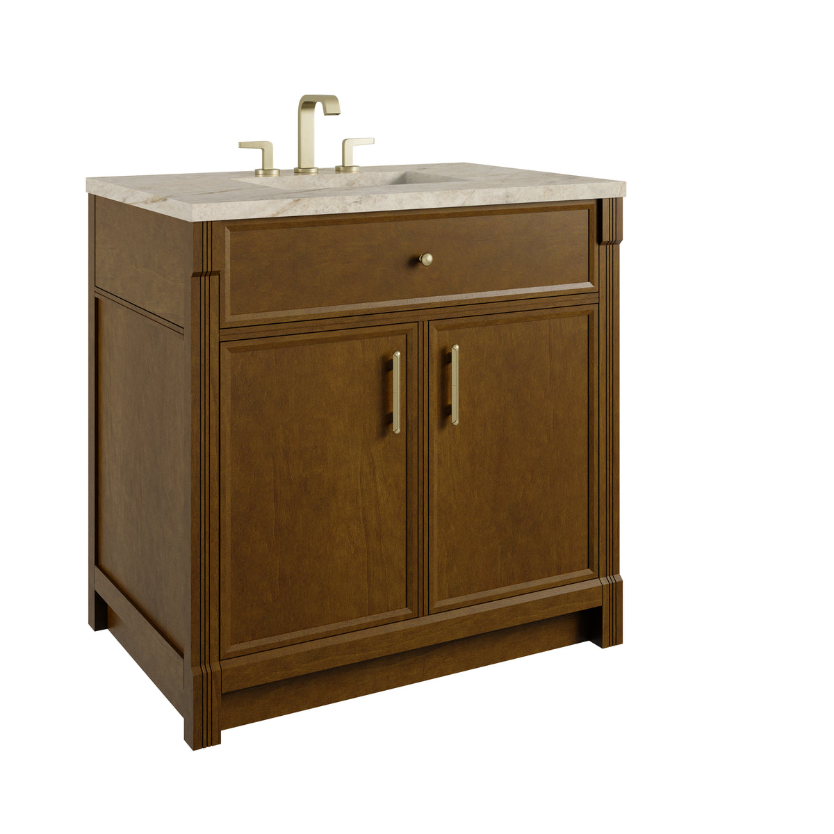 James Martin Vanities Bellshire 36" Honey Oak Single Vanity With 3 CM Tajnar Eclos Top